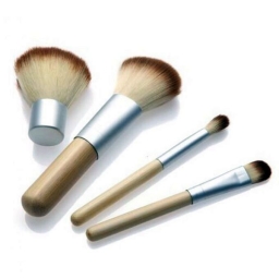 Кисти для макияжа (из бамбука) 4 шт. + чехол